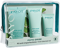 Payot Trio Pâte Grise Set = Gelée Nettoyante Moussante Purifiante 50 ml+Masque Charbon Ultra-Absorbant 15ml+Gel Matifiant Anti-Imperfections 30ml