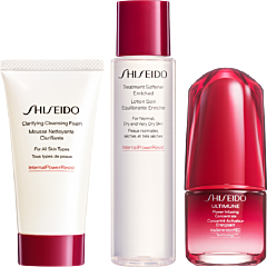 Shiseido Ultimune Defend Starter Kit = Power Infusing Concentrate 15 ml + Clarifying Cleansing Foam 15 ml + Treatment Softener Enriched 75 ml