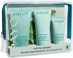 Payot Trio Pâte Grise Set = Gelée Nettoyante Moussante Purifiante 50 ml+Masque Charbon Ultra-Absorbant 15ml+Gel Matifiant Anti-Imperfections 30ml