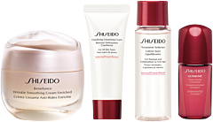 Shiseido Benefiance Enriched Holiday Kit = Wrinkle Smooth.Cream Enr.50 ml + D-Prep Cl.Cleans.Foam 15 ml + D-Prep Treat.Softener 30 ml + UTM P.Inf.Conc.10 ml