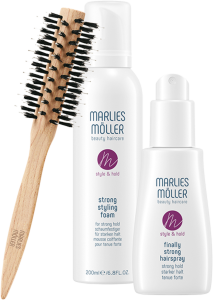 Marlies Möller Style & Hold Set 5 = Strong Styling Foam 200 ml + Finally Strong Hairspray 125 ml + Medium Round Brush