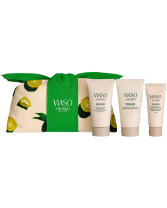 Shiseido Waso SOS Imperfection Trio Set = Gel-to-Oil Cleanser 30 ml + Color Control Oil-Free Moisturizer 15 ml + Pore Purifying Scrub Mask 30 ml