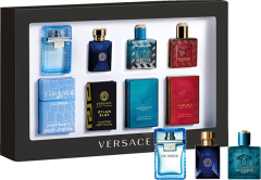 Versace Herren Miniaturenset = Eau Fraiche EdT 5 ml + Dylan Blue EdT 5 ml + Eros EdT 5 ml + Eros Flame EdT 5 ml