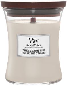 Woodwick Medium Hourglass Tonka & Almond Milk