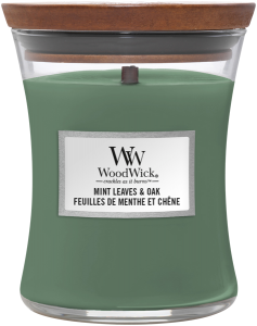 Woodwick Medium Hourglass Mint Leaves & Oak