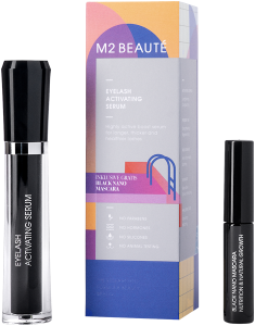 M2Beauté Day & Night Beauty Set = Eyelash Activating Serum 4 ml + Black Nano Mascara 6 ml