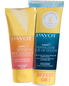 Payot Sunny Duo Set = Crème Savoureuse SPF 50 50 ml + Merveilleuse Gelée de Douche 100 ml