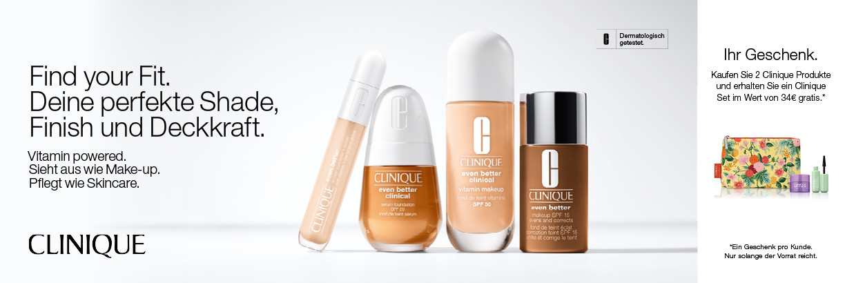 Clinique steht seit 56 Jahren für dermatologisch getestete, effektive Skincare- und Make-up-Produkte – auch für sensible Haut. Einfach, sicher und wirksam.