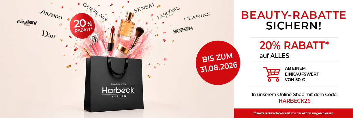 20% Rabatt auf alles in unserem Onlineshop außer SALE