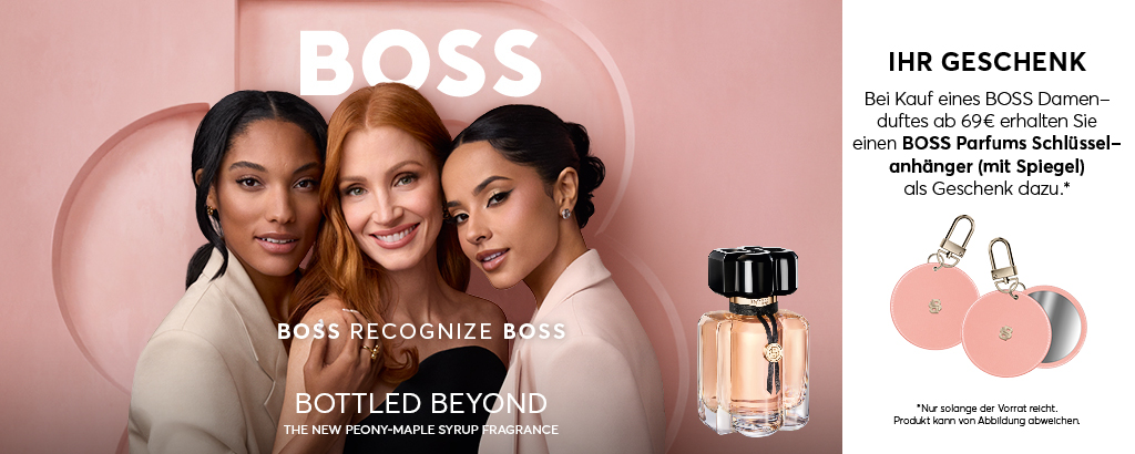 BOSS Bottled Beyond für Damen greift die „BOSS Recognize BOSS“-Philosophie auf und feiert Frauen, die über sich hinauswachsen und gleichzeitig ihr Umfeld inspirieren.Von individueller Selbstverwirklichung bis hin zu kollektiver Stärke