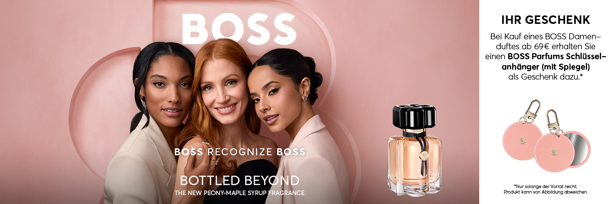 BOSS Bottled Beyond für Damen greift die „BOSS Recognize BOSS“-Philosophie auf und feiert Frauen, die über sich hinauswachsen und gleichzeitig ihr Umfeld inspirieren.Von individueller Selbstverwirklichung bis hin zu kollektiver Stärke
