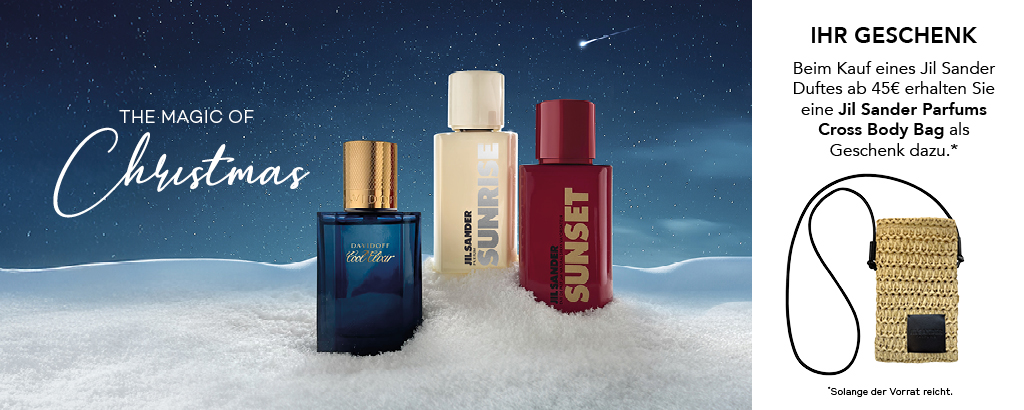 Davidoff und Jil Sander Christmas Promotion in Ihrer Parfümerie Harbeck 9 x in Berlin und online hier www.parfuemerie-harbeck.de