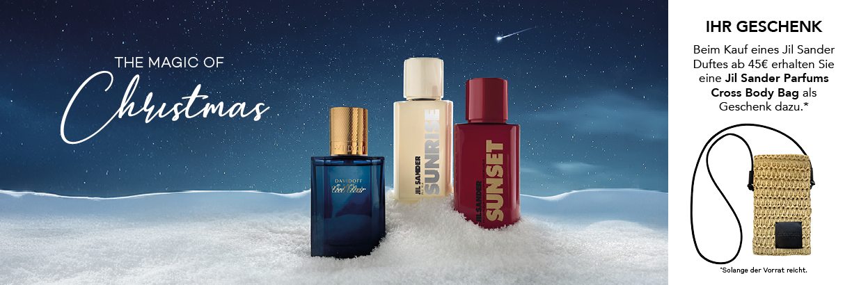 Davidoff und Jil Sander Christmas Promotion in Ihrer Parfümerie Harbeck 9 x in Berlin und online hier www.parfuemerie-harbeck.de