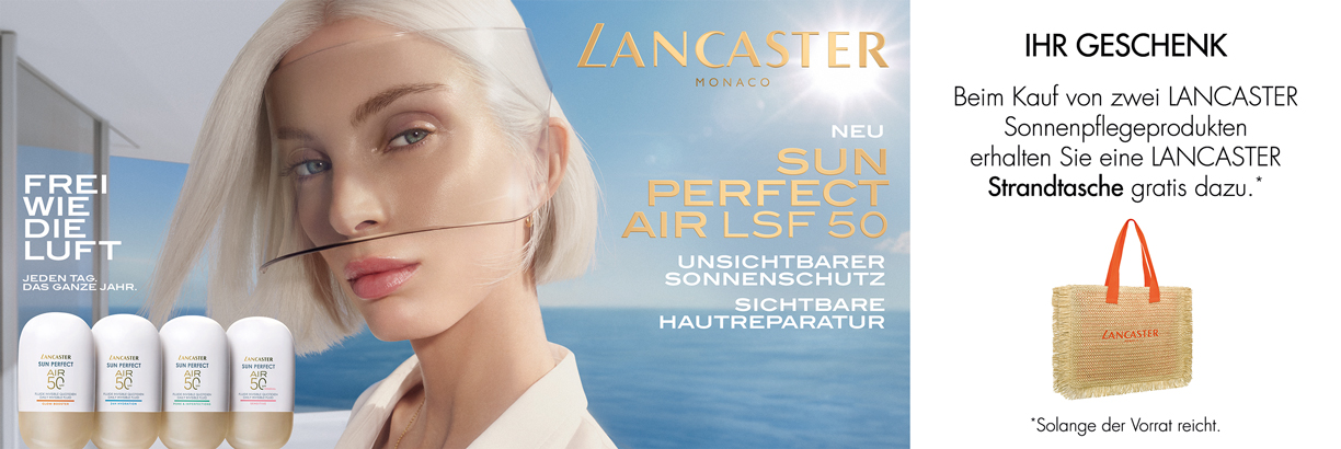 Sun Perfect Air ist die erste tägliche Sonnenschutzlinie von Lancaster, die unsichtbaren Sonnenschutz mit bemerkenswerten Ergebnissen für die Haut vereint – egal, welches Hautbedürfnis du hast. Sie sorgt immer für ein perfektes, makelloses Hautbild – ganz