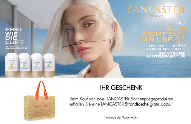 Sun Perfect Air ist die erste tägliche Sonnenschutzlinie von Lancaster, die unsichtbaren Sonnenschutz mit bemerkenswerten Ergebnissen für die Haut vereint – egal, welches Hautbedürfnis du hast. Sie sorgt immer für ein perfektes, makelloses Hautbild – ganz